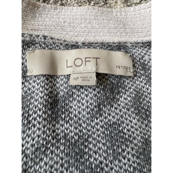 Ann Taylor The Loft 100% cotton crop top cheetah print gray cardigan women's M - Picture 7 of 8